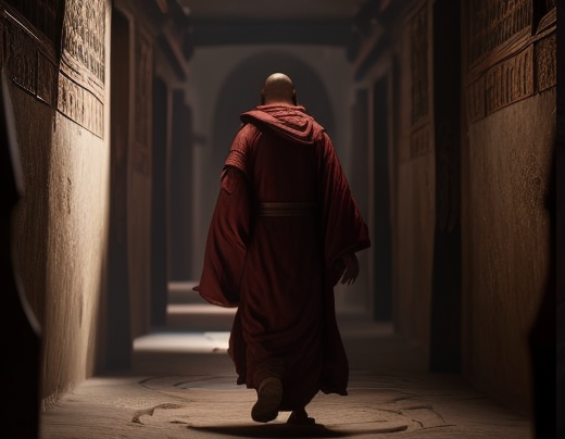 solitary tibetan monk